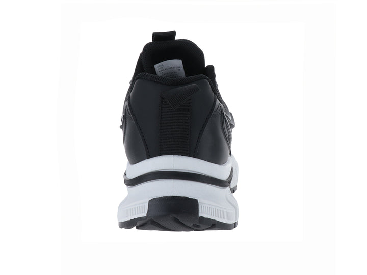 Tenis deportivos ATOK en color negro con suela blanca gruesa y detalles sintéticos.