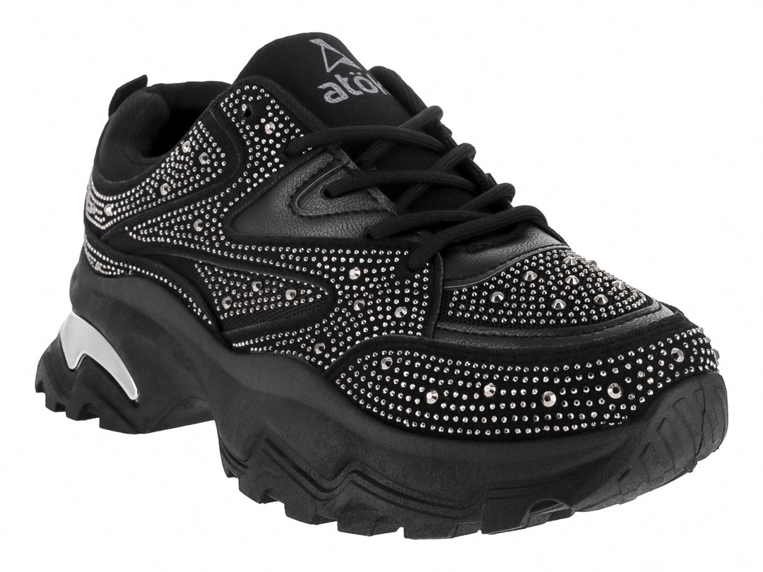 Tenis ATOK Negros con Plataforma para Mujer