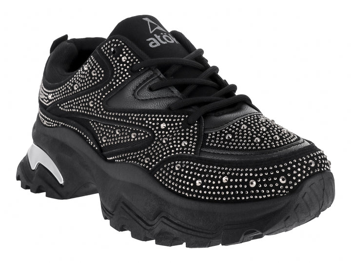 Tenis ATOK Negros con Plataforma para Mujer