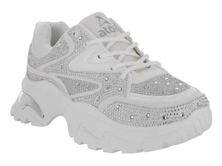 Tenis ATOK Blancos con Plataforma para Mujer
