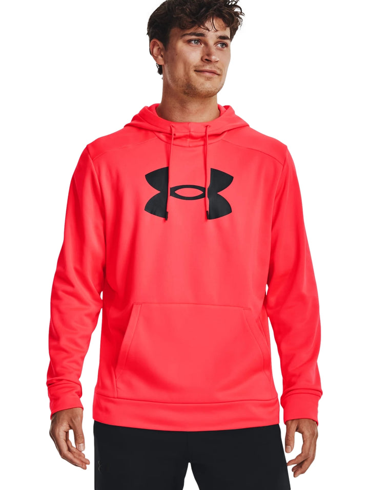 Sudadera con capucha Under Armour color rojo con logotipo negro en el pecho.