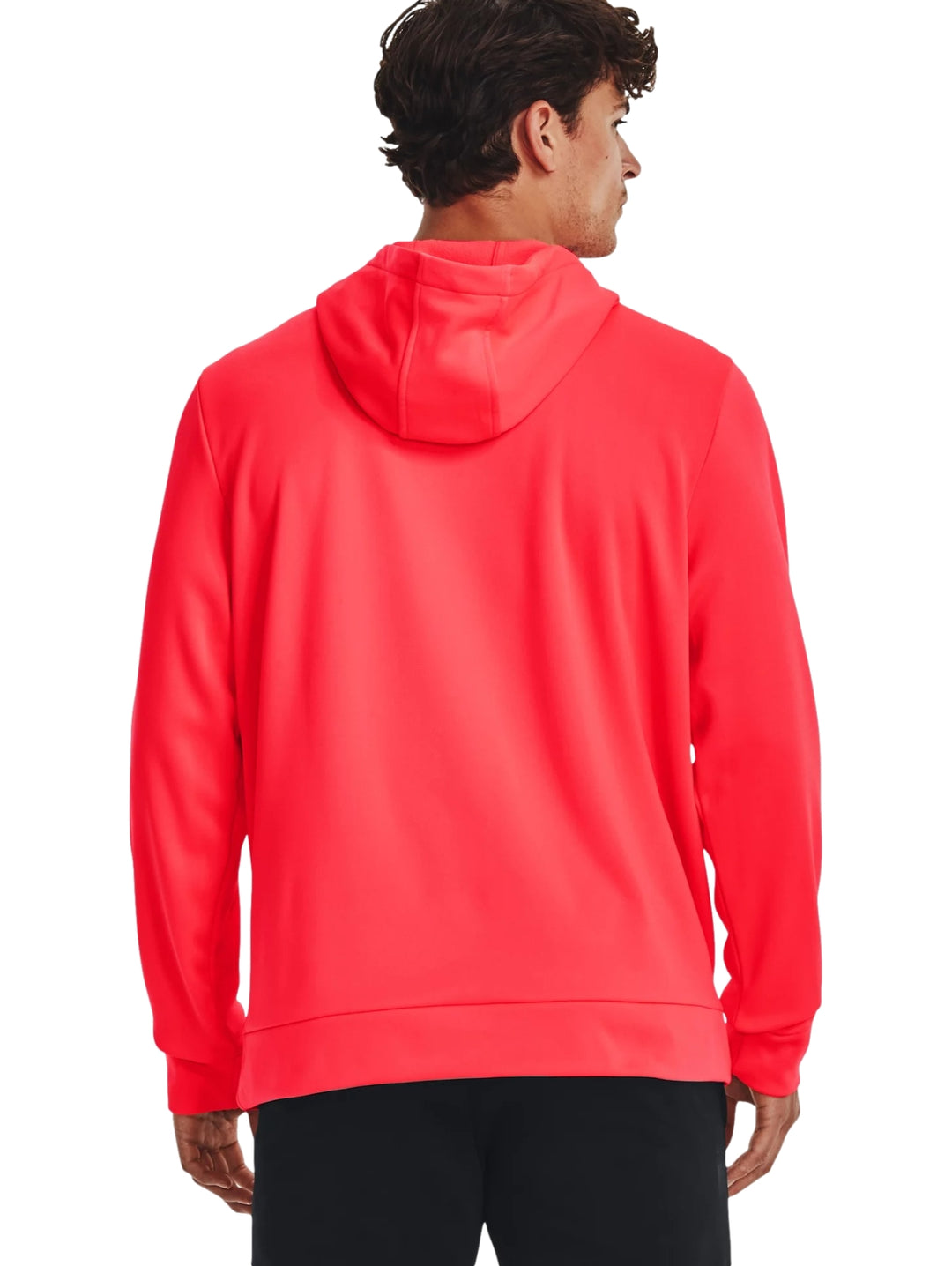 Sudadera con capucha Under Armour color rojo con logotipo negro en el pecho.