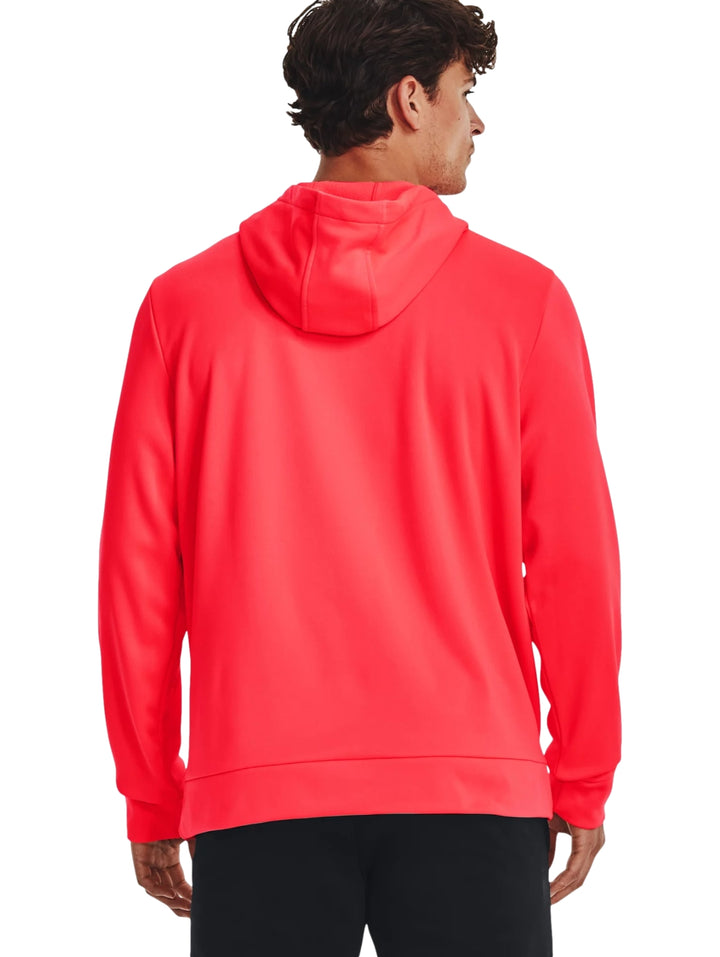 Sudadera con capucha Under Armour color rojo con logotipo negro en el pecho.