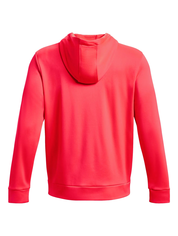 Sudadera con capucha Under Armour color rojo con logotipo negro en el pecho.
