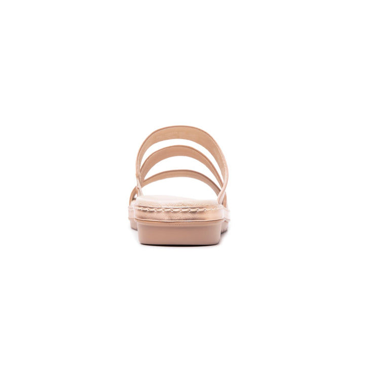 Sandalia Flexi para mujer en color rosa peonia con tres tiras anchas y suela de plataforma cómoda.