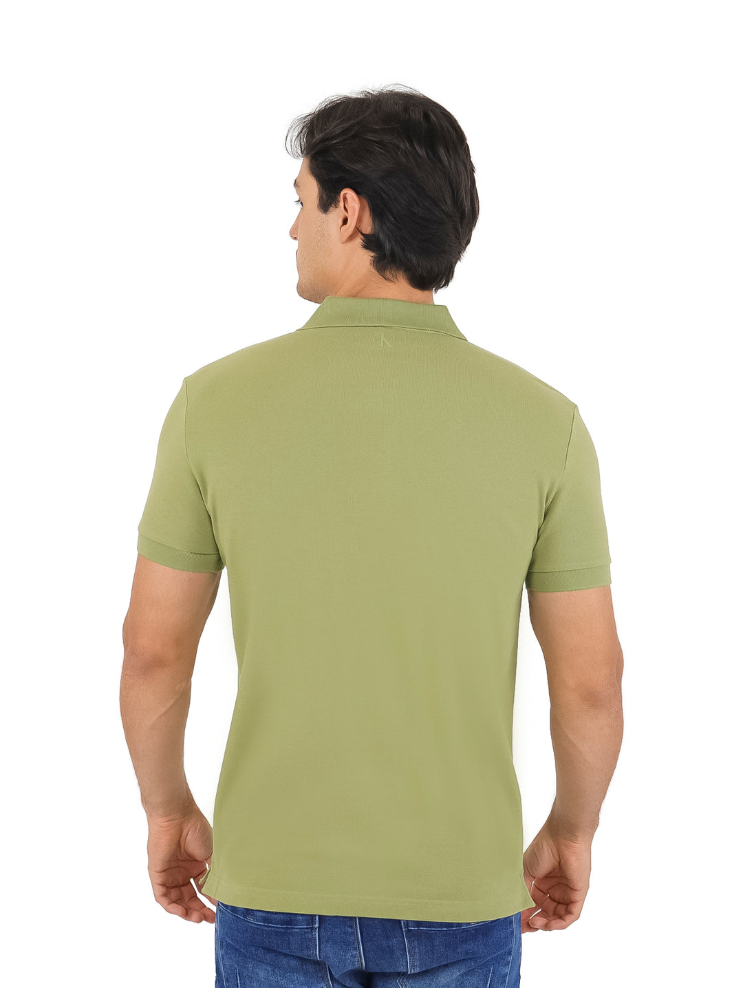Playera Polo Calvin Klein Logo Repeat Verde para Hombre