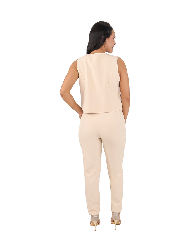 Conjunto Chaleco y Pantalón Pao Fashion Beige para Mujer