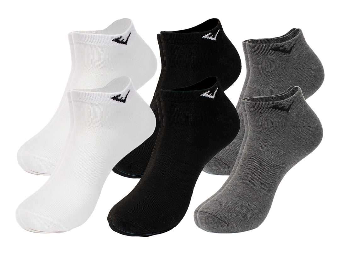 Pack de 6 calcetines deportivos Everlast en colores blanco, negro y gris.