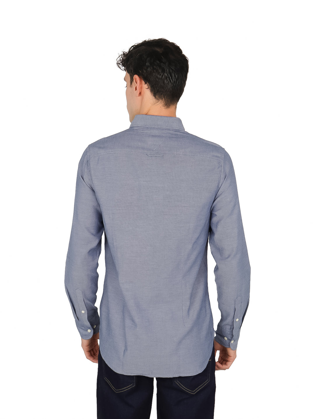 Camisa Tommy Hilfiger Manga Larga Carbon Navy para Hombre