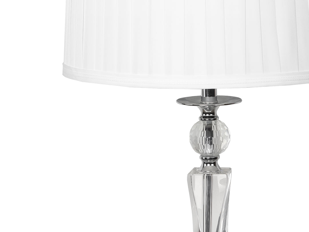 Lámpara de Mesa Kelder Blanco Pantalla Textil y Base Vidrio