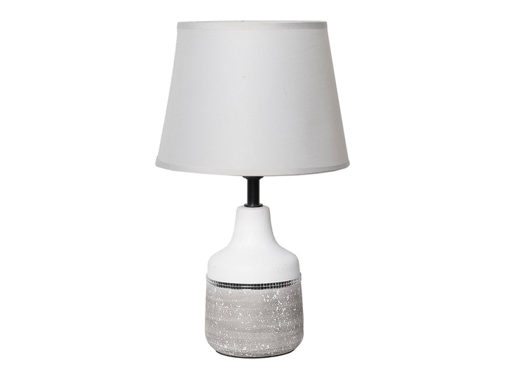 Lámpara de Mesa Kelder Gris Base Cerámica y Pantalla Textil