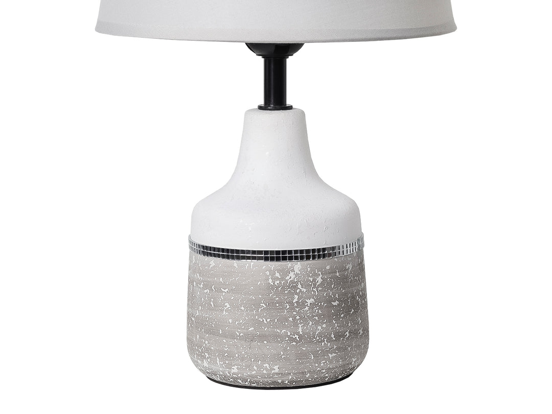 Lámpara de Mesa Kelder Gris Base Cerámica y Pantalla Textil