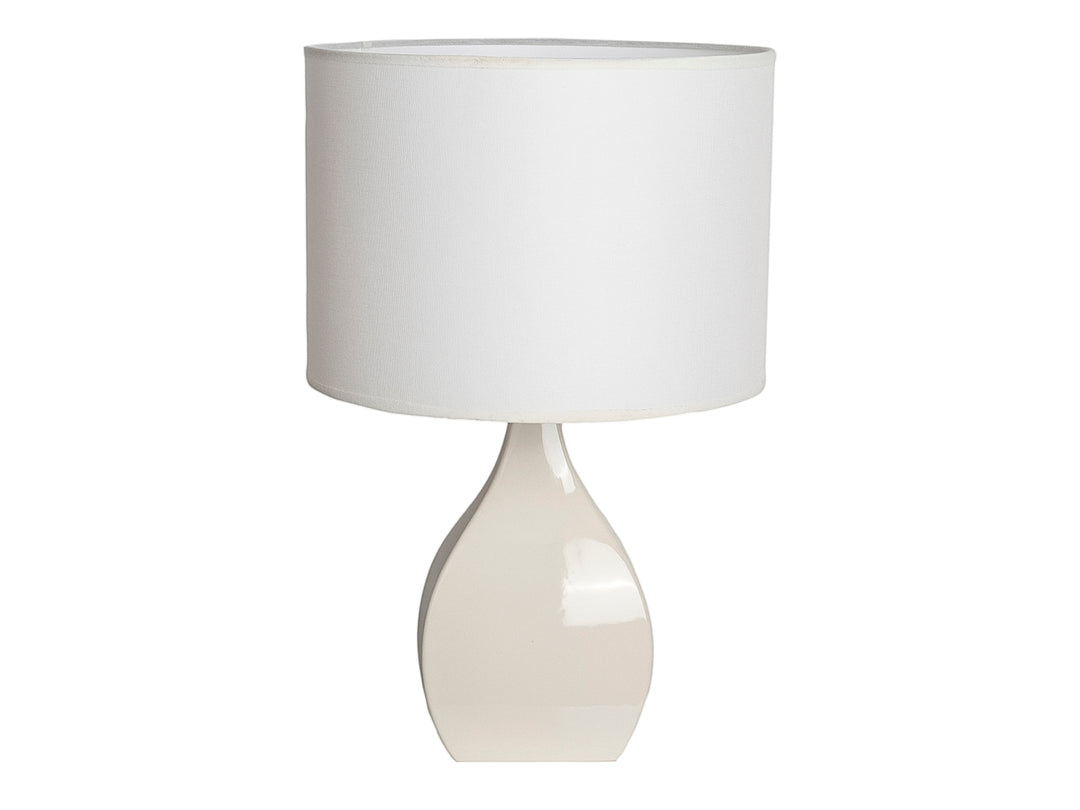 Lámpara de Mesa Kelder Beige Base Cerámica y Pantalla Textil