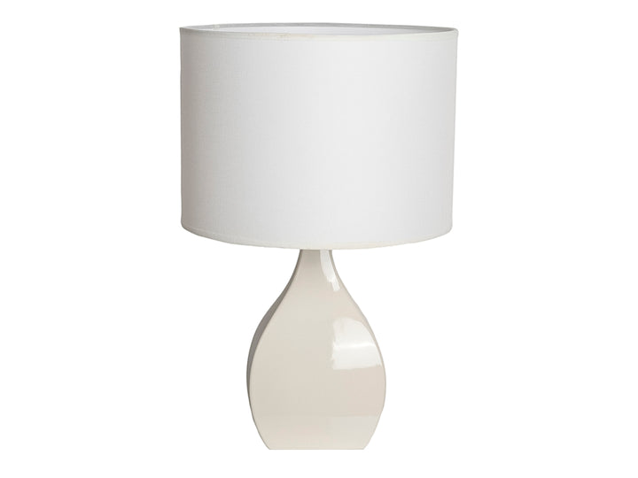 Lámpara de Mesa Kelder Beige Base Cerámica y Pantalla Textil