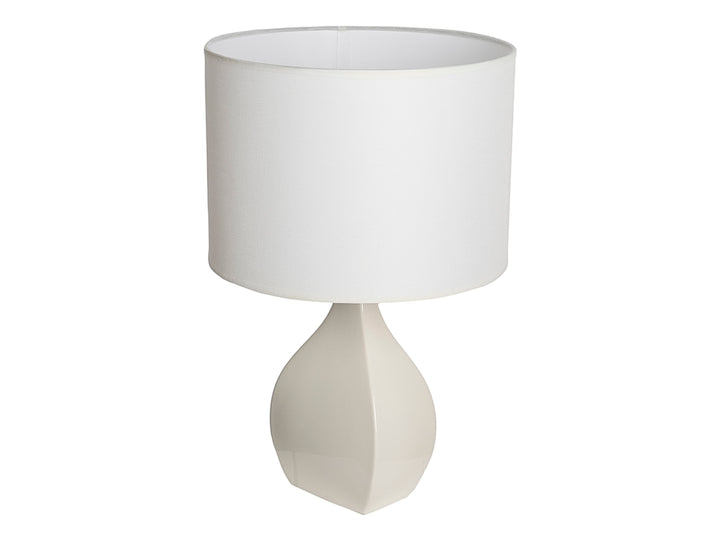 Lámpara de Mesa Kelder Beige Base Cerámica y Pantalla Textil