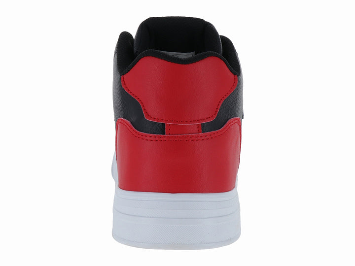 Tenis infantiles marca Clasben en colores rojo, blanco y negro con suela blanca.