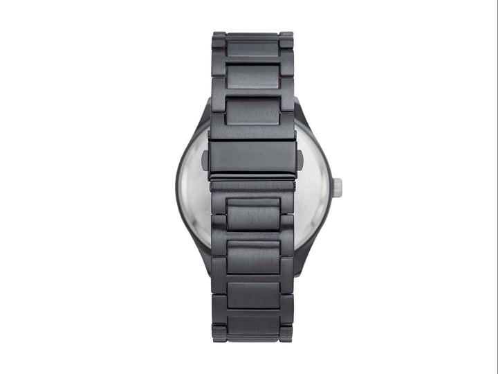 Set de 3 piezas FOLIO compuesto por un reloj, una pulsera y un collar en colores negro y plateado.