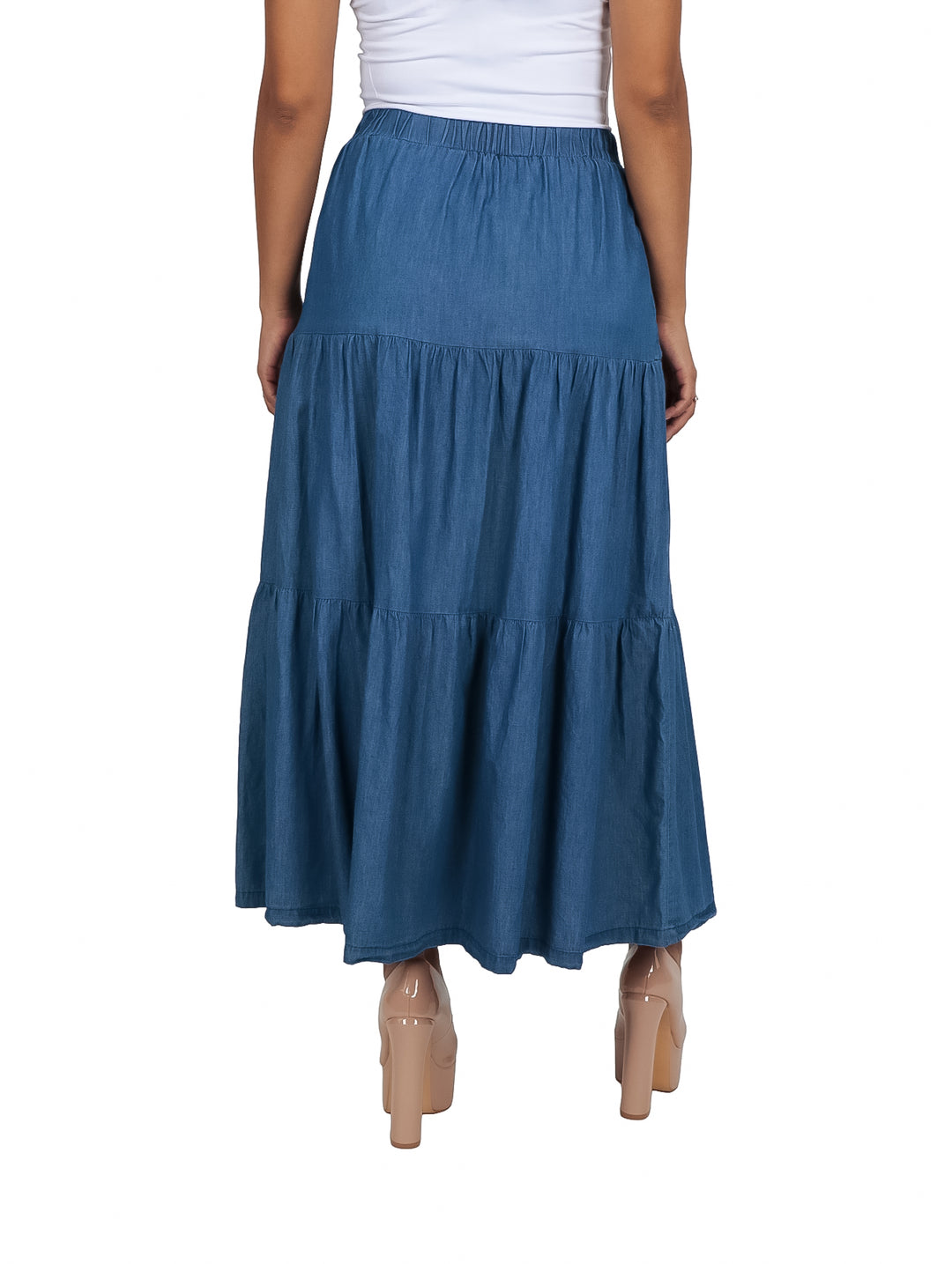 Falda Larga de Mezclilla Forever Doble Stone para Mujer