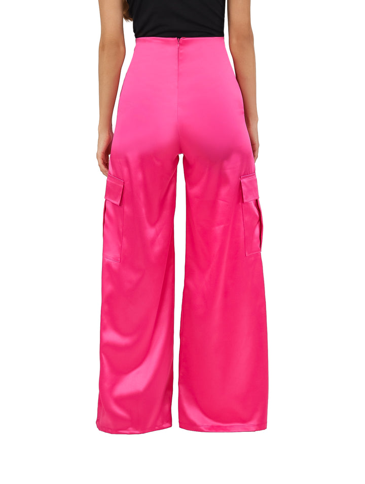 Pantalón Cargo Satín Fucsia Frikha para Mujer