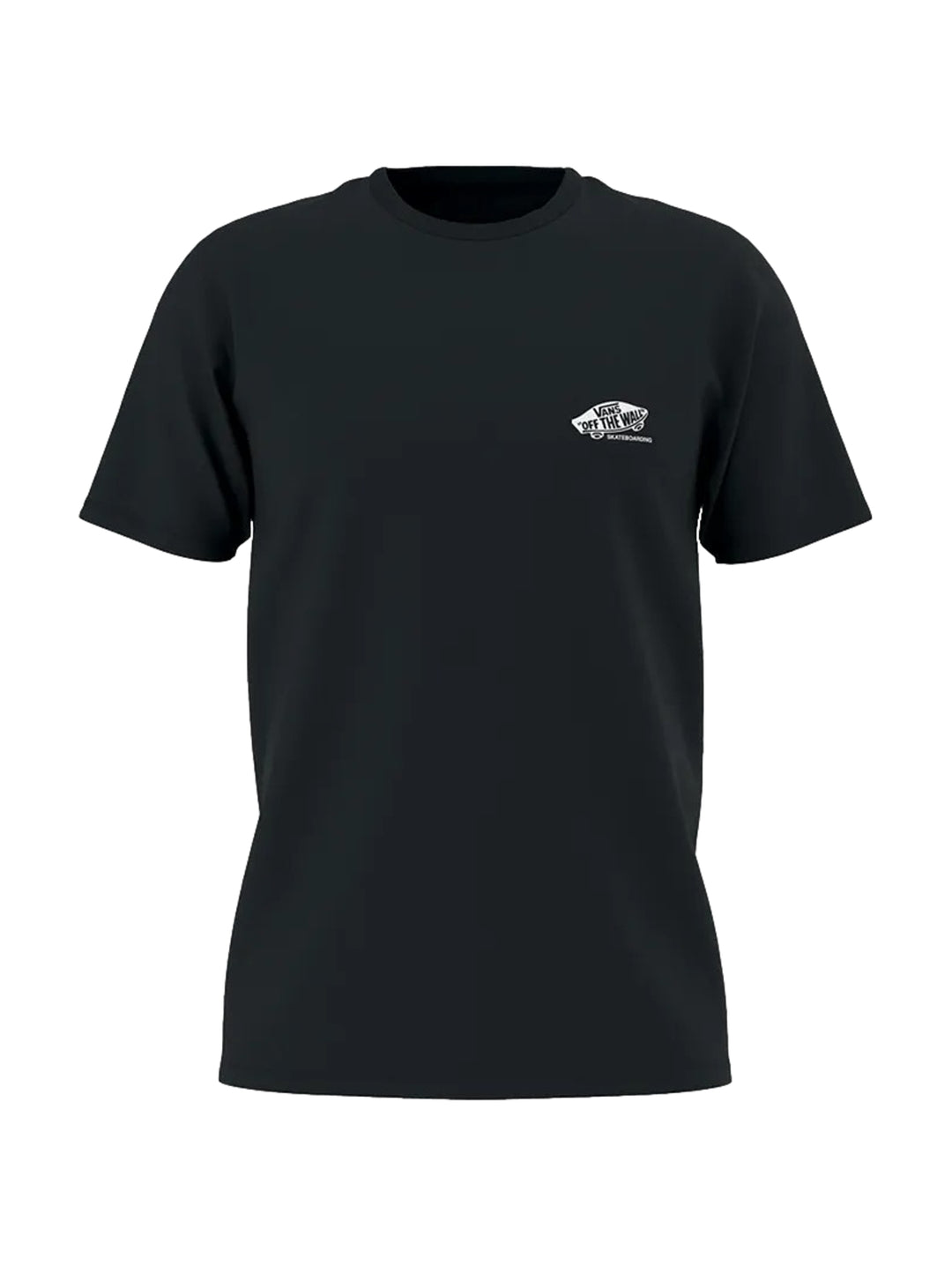 Camiseta de manga corta color negro de la marca Vans con un pequeño logotipo blanco en el pecho.