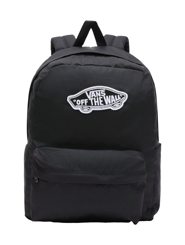Mochila escolar Vans de color negro con logotipo blanco &