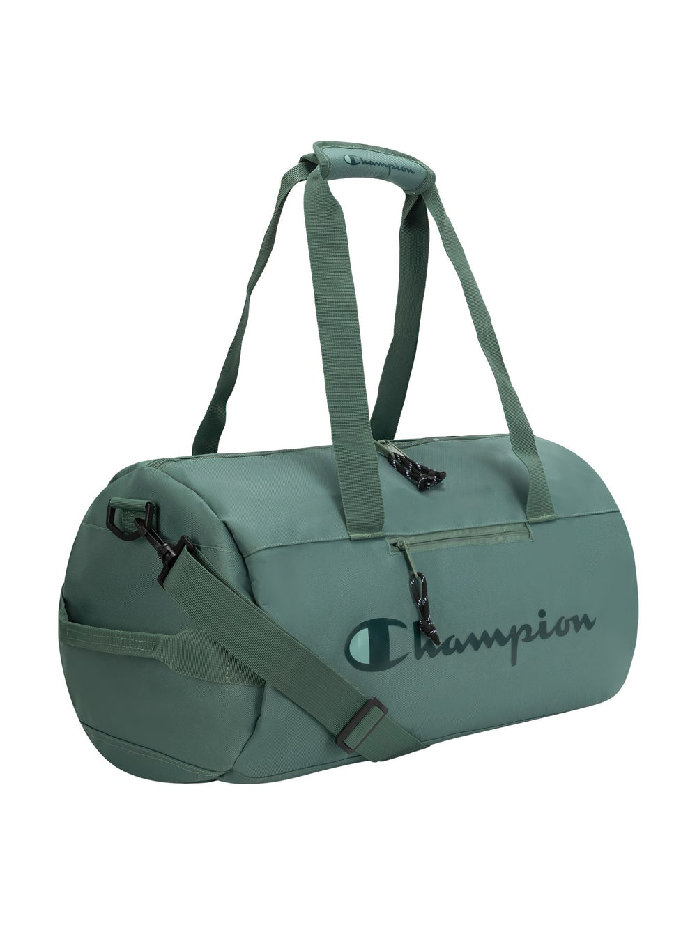 Bolsa de deporte Champion Velocity en color verde con asas y correa ajustable.