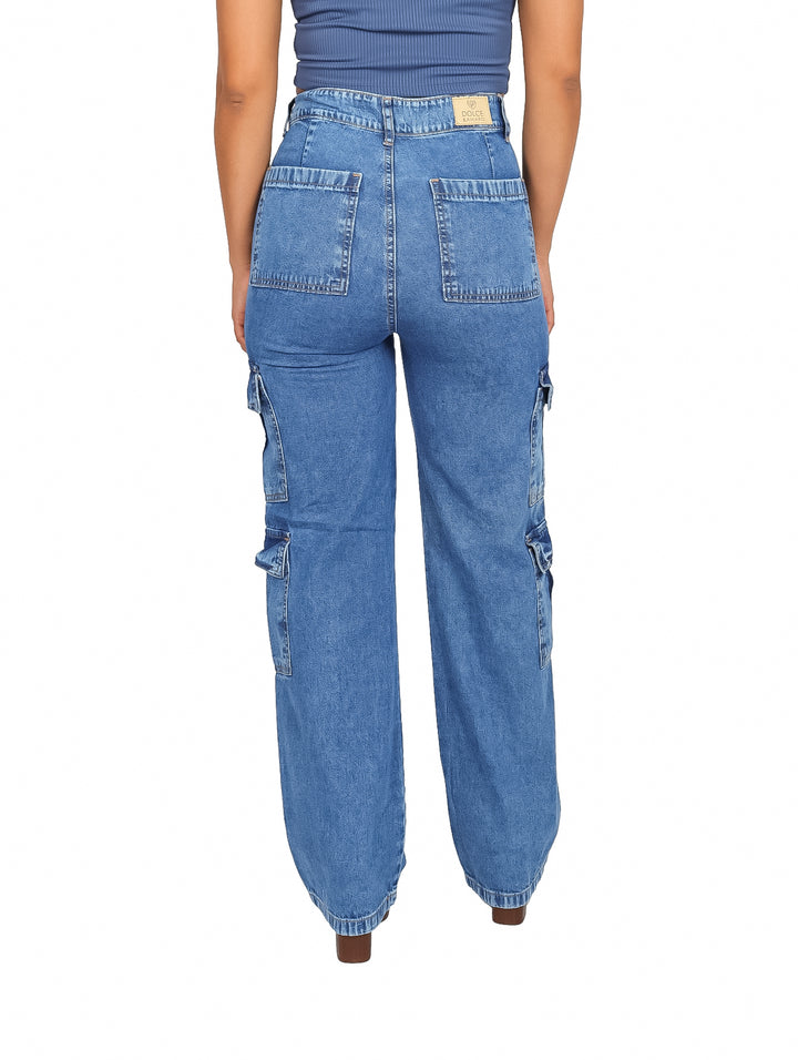 Pantalones Cargo Mezclilla Dolce and Amaro Color DB Stone para Mujer