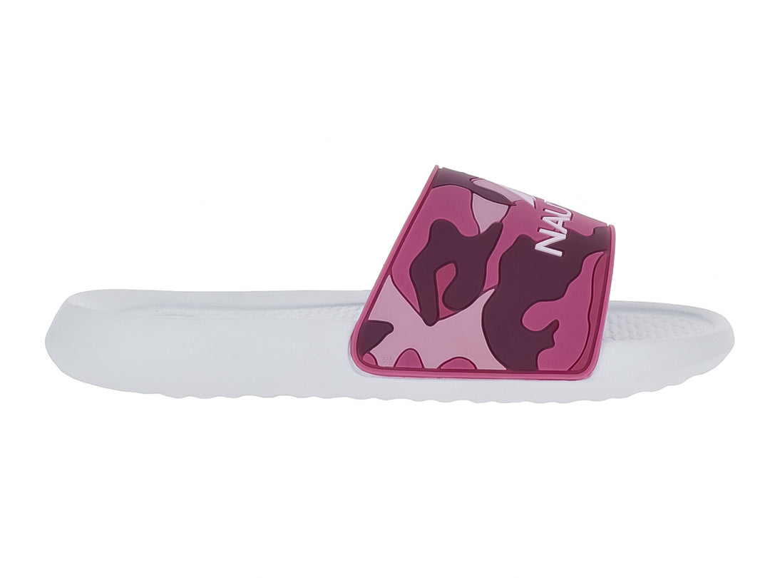 Sandalias Nautica Siren 20 JR para niña con correa en tonos rosa camuflaje y suela blanca.