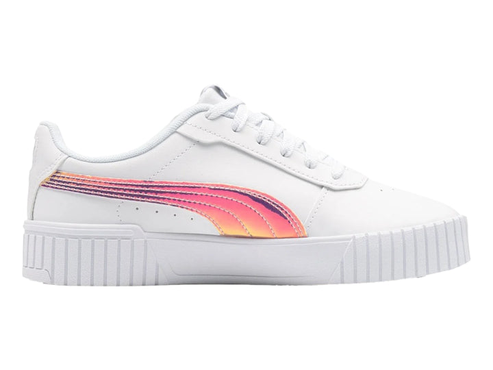 Tenis PUMA Carina 2.0 Holo Blanco y Plata para Niña