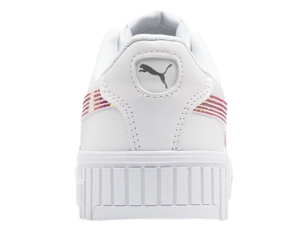 Tenis PUMA Carina 2.0 Holo Blanco y Plata para Niña