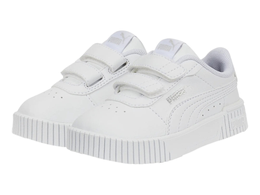 Tenis PUMA Carina 2.0 Blanco y Plata para Niña