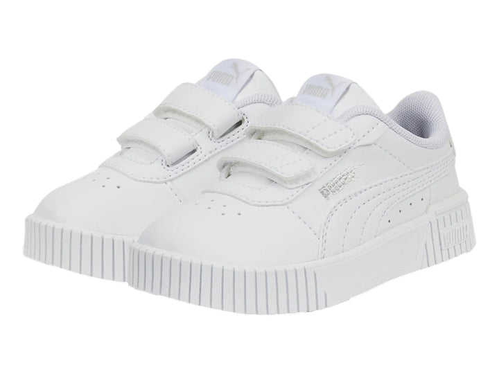 Tenis PUMA Carina 2.0 Blanco y Plata para Niña