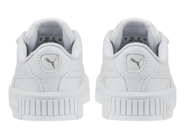 Tenis PUMA Carina 2.0 Blanco y Plata para Niña