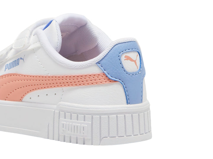 Tenis PUMA Carina 2.0 V Blanco, Rosa y Azul para Niña