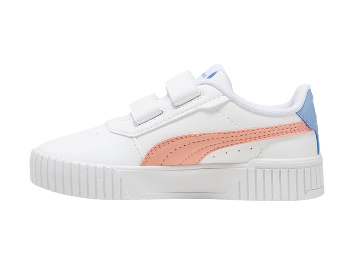 Tenis PUMA Carina 2.0 V Blanco, Rosa y Azul para Niña