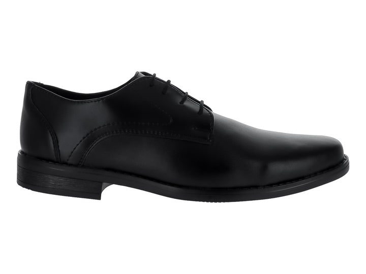 Zapato formal de color negro con cordones y acabado liso para hombre.