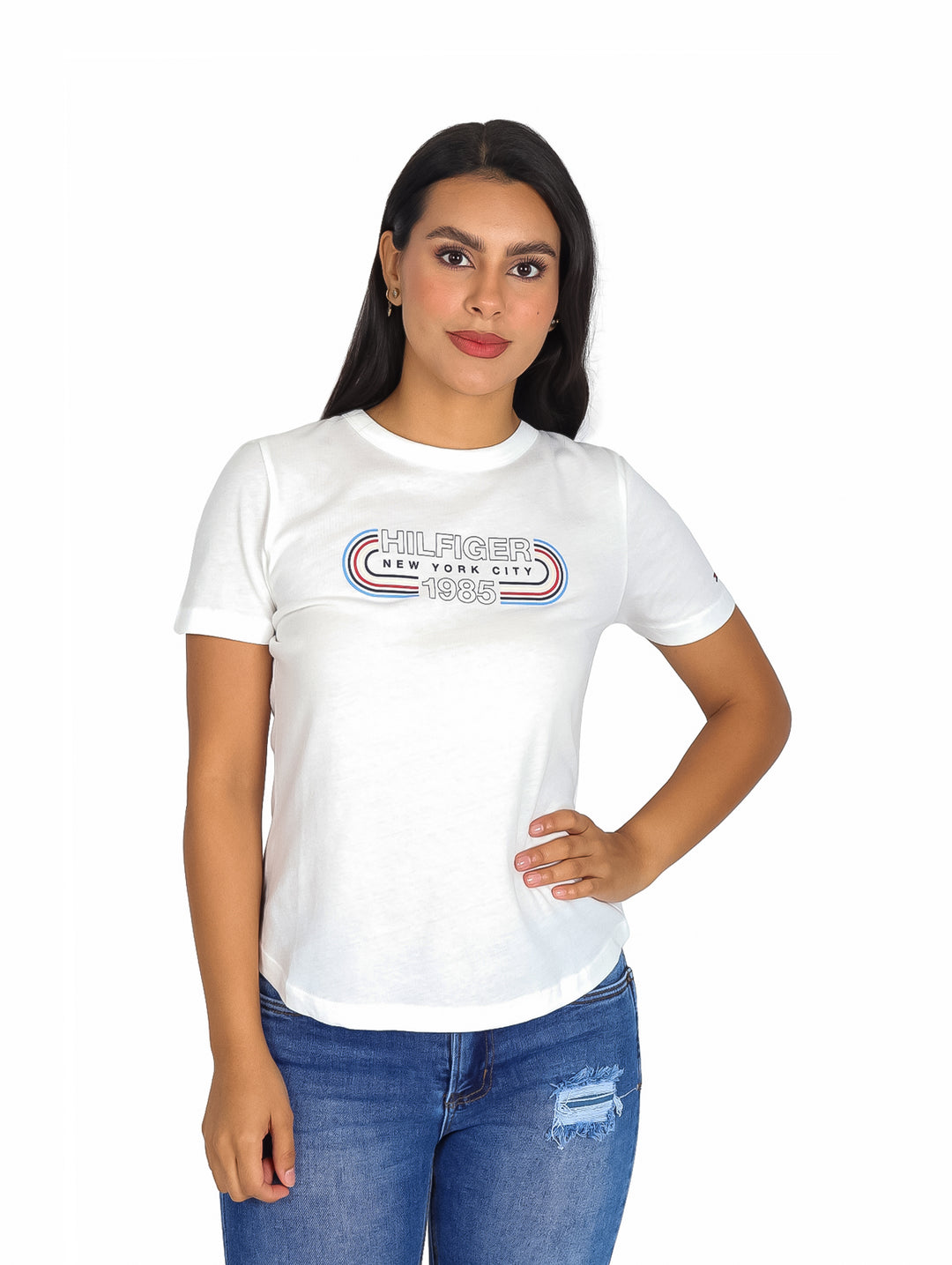 Playera Tommy Hilfiger Ecru para Mujer