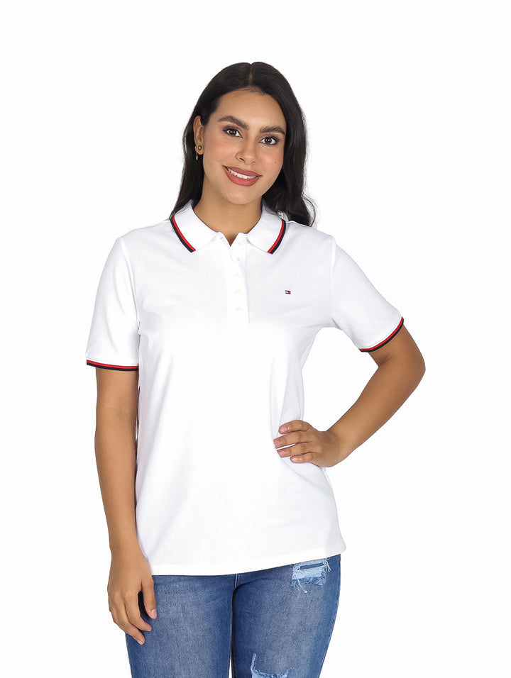 Playera Polo Tommy Hilfiger Blanco para Mujer