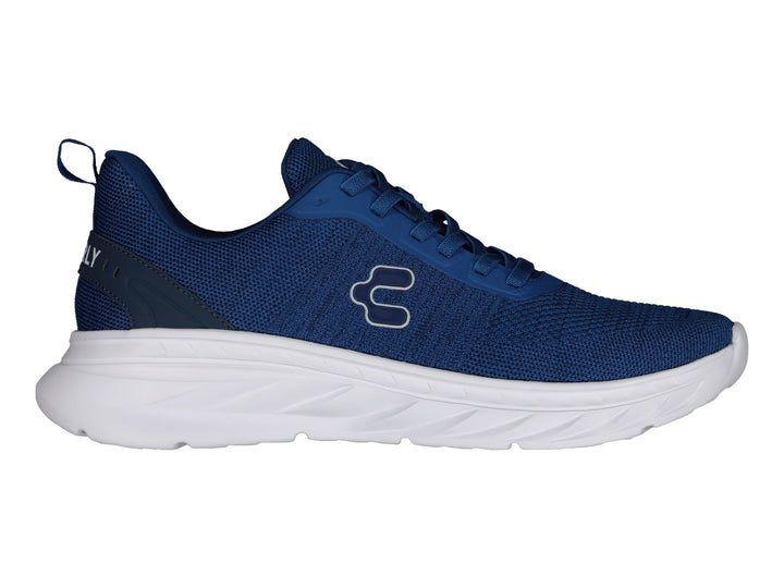 Tenis deportivos Charly en color azul marino con suela blanca y agujetas coordinadas.