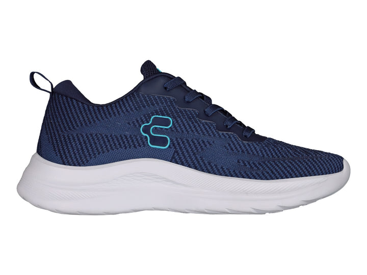 Tenis deportivos Charly color azul marino con suela blanca y logotipo en azul claro.