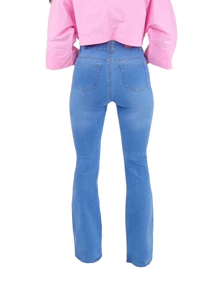 Jeans Shady Jeans Campana Color Stone Medio para Mujer