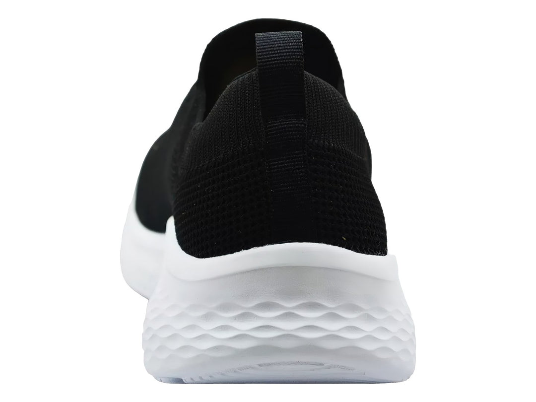 Tenis deportivos Skechers Skech-Lite Pro en color negro con suela blanca y agujetas negras.