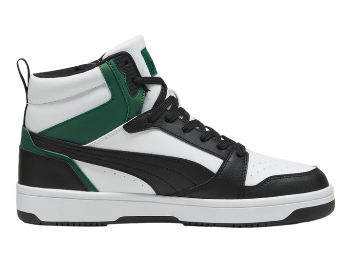 Tenis PUMA Rebound V6 Blanco, Negro y Vino