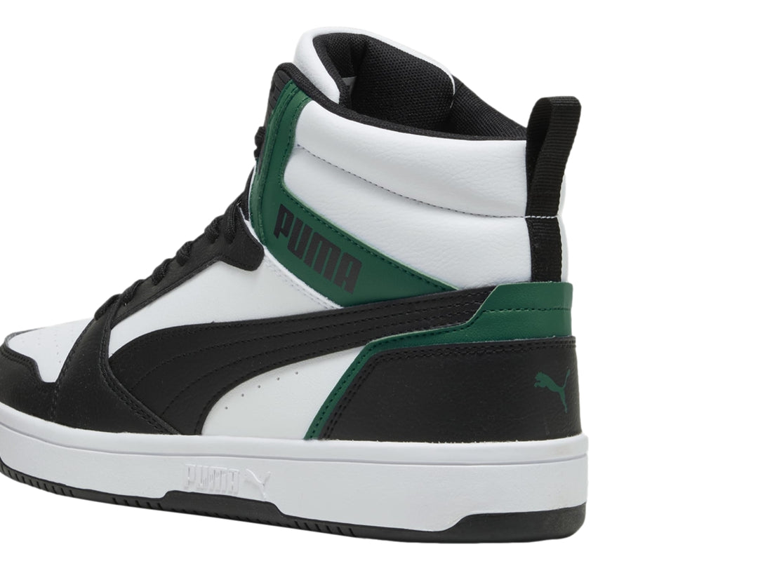 Tenis PUMA Rebound V6 Blanco, Negro y Vino