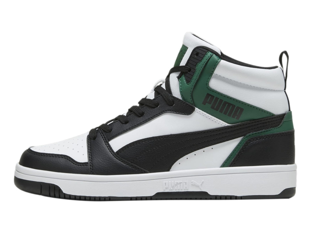 Tenis PUMA Rebound V6 Blanco, Negro y Vino