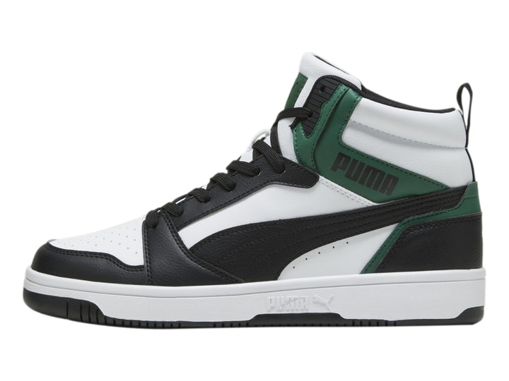 Tenis PUMA Rebound V6 Blanco, Negro y Vino