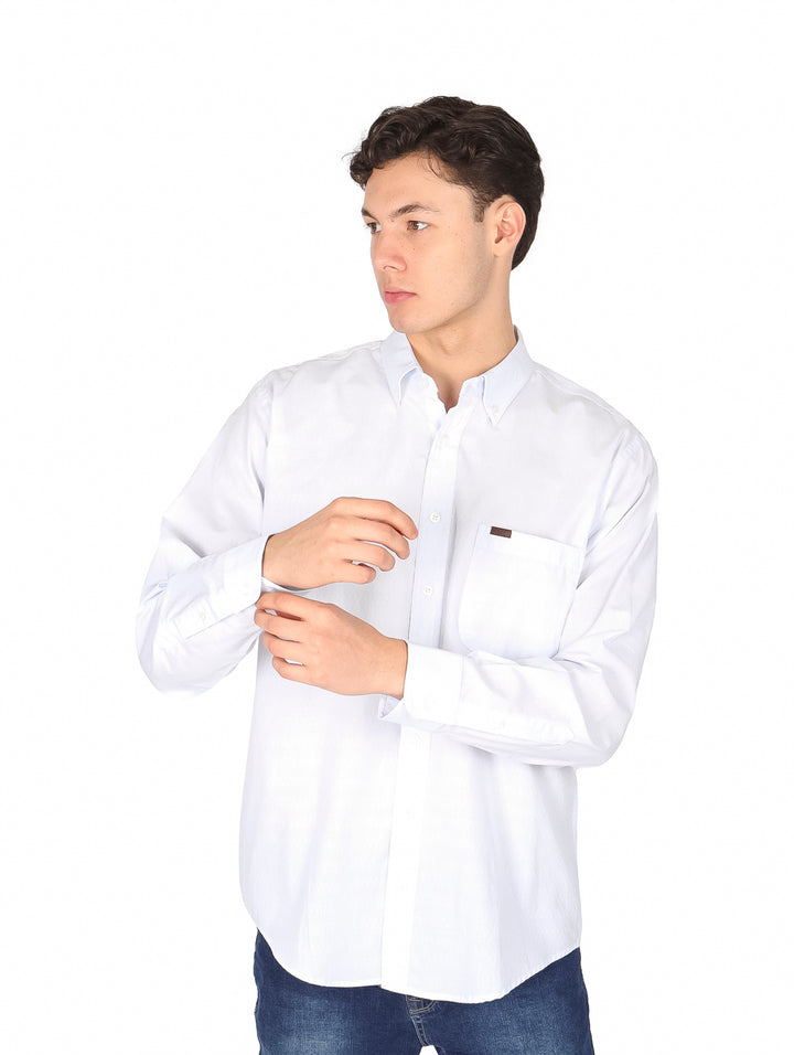 Camisa Lee Manga Larga Azul para Hombre