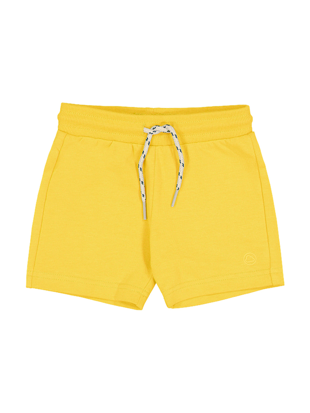 Bermuda amarilla para niña de la marca Mayoral con cintura elástica y cordón ajustable.