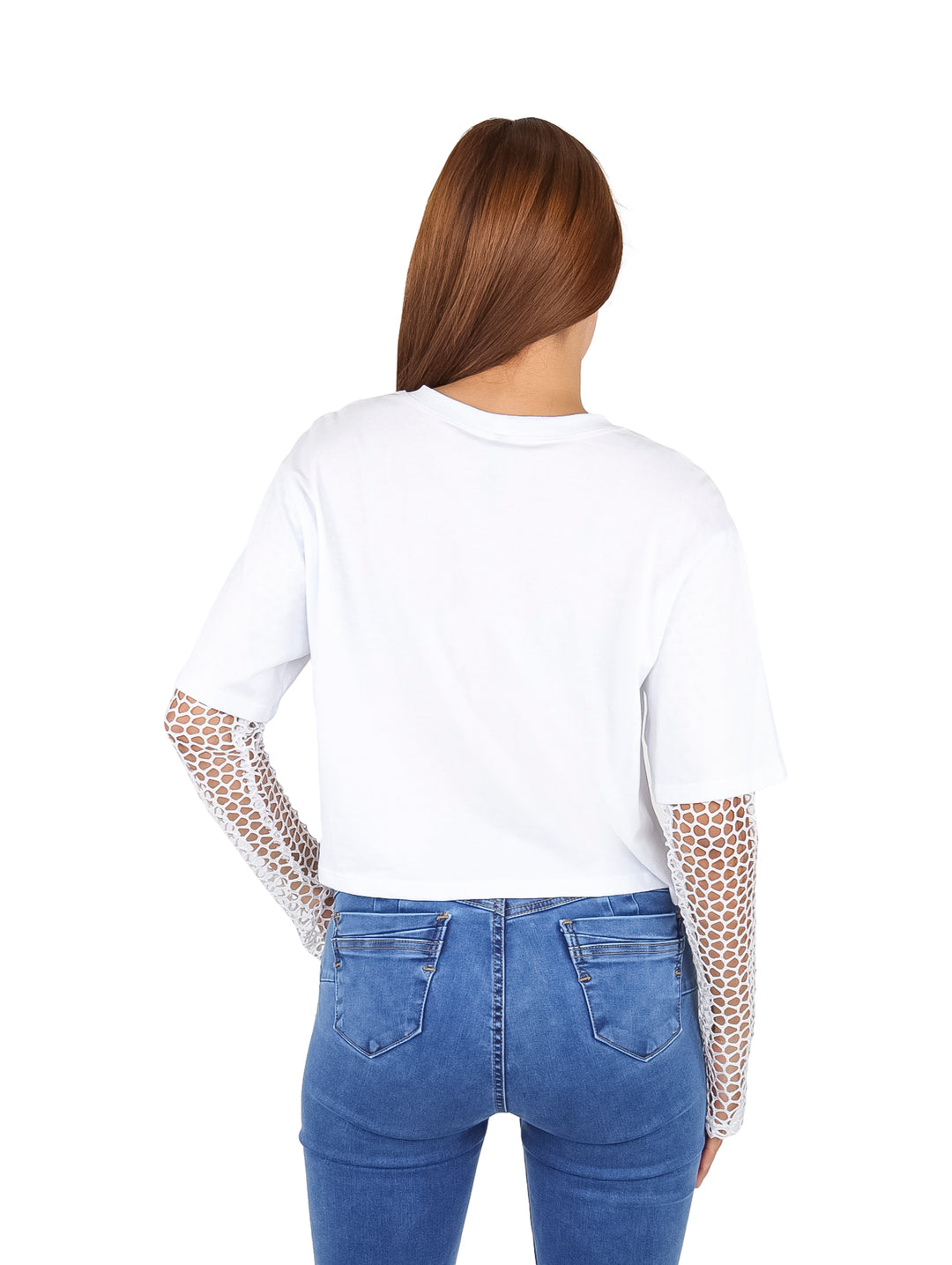Playera Crop Top Frikha Blanco para Mujer