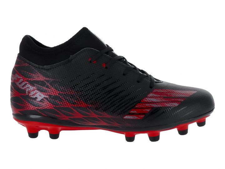 Tenis de Fútbol Furia Negro y Rojo para Niño